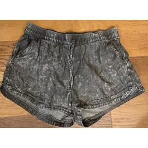 Yago Black Shorts Acid washed pockets elastic cover lightweight Womens Small